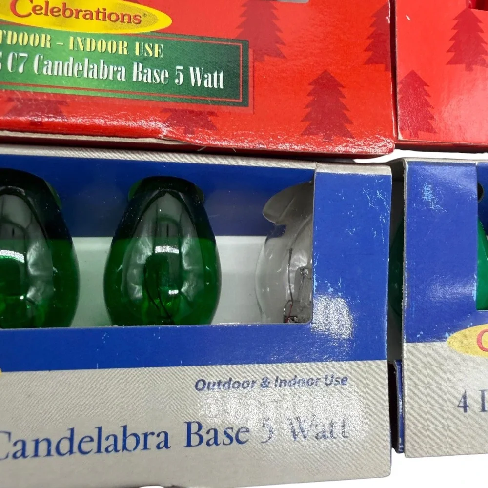 Celebrations C7 Candelabra‎ Base 5 Watt Replacement Bulbs 6 Packs Mixed Used